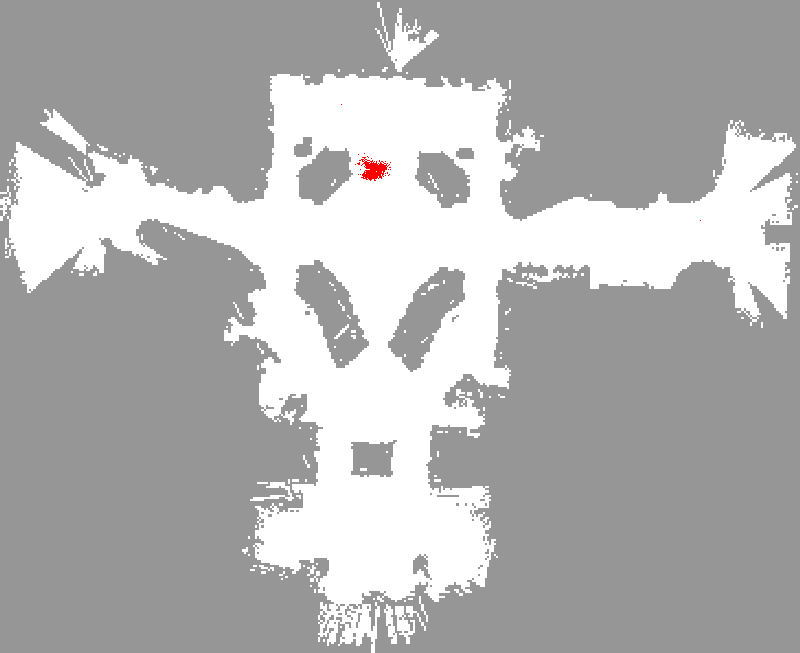 a snapshot of the evolution of a particle filter