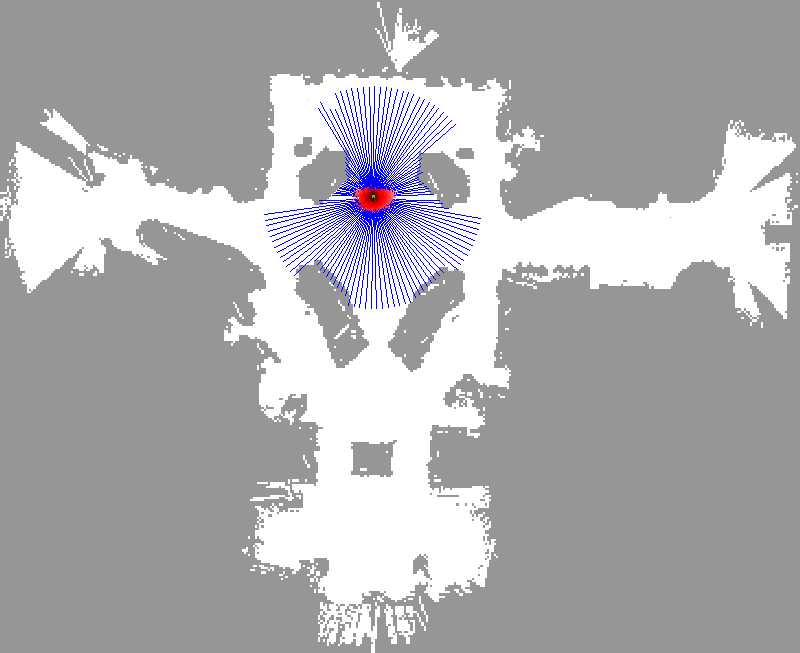 a snapshot of the evolution of a particle filter