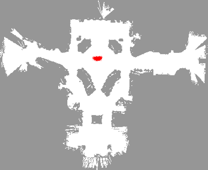 a snapshot of the evolution of a particle filter