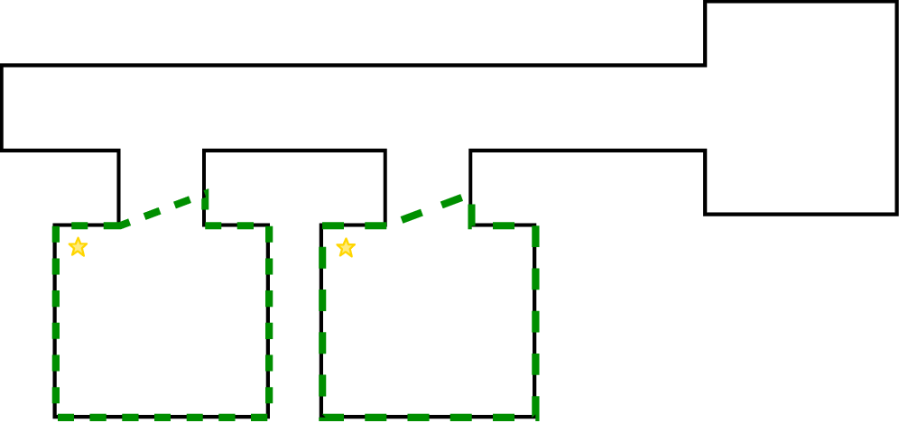 a localization problem with its solution marked