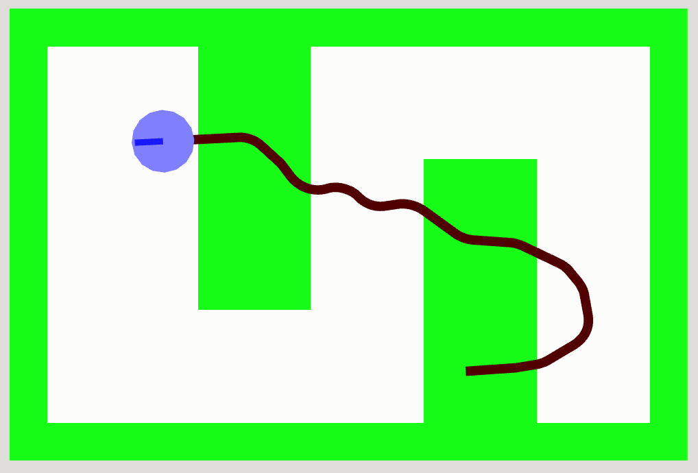 a robot moving over a colored floor